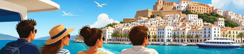 Travesía en ferry desde Santa Eulalia para explorar el casco antiguo de Ibiza y regreso