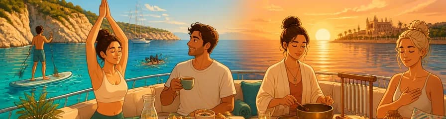 Experiencia privada en barco con yoga y sonido en Palma