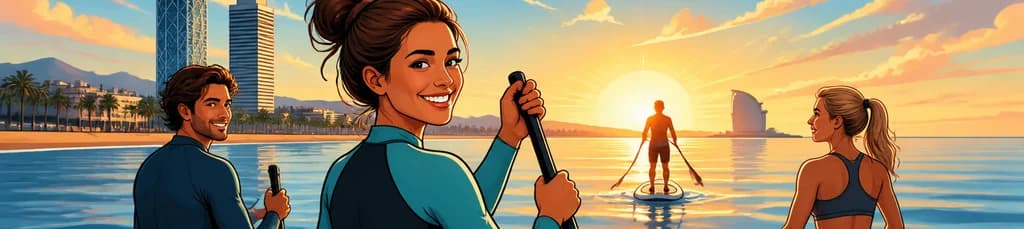 Experiencia guiada de Paddle Surf en Barcelona