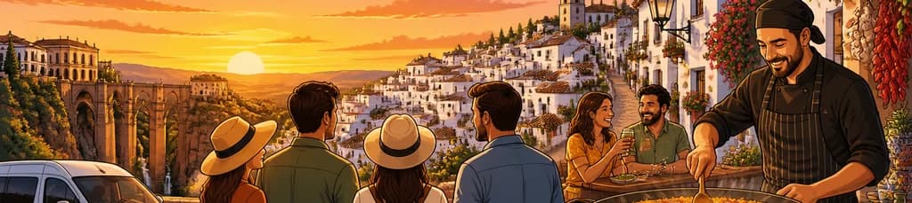 Experiencia "Andalucía al Atardecer": recorrido de medio día con cena y punto de encuentro en Ronda