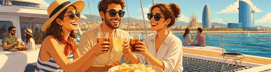 Experiencia gastronómica de vermut en catamarán por Barcelona