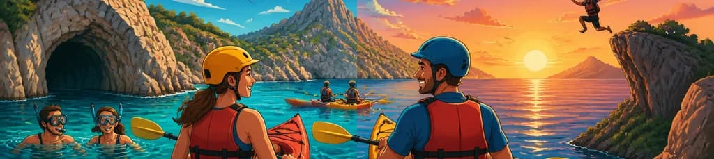 Descubre Alcudia: excursión guiada en kayak de mar y snorkel, disponible de día y al atardecer