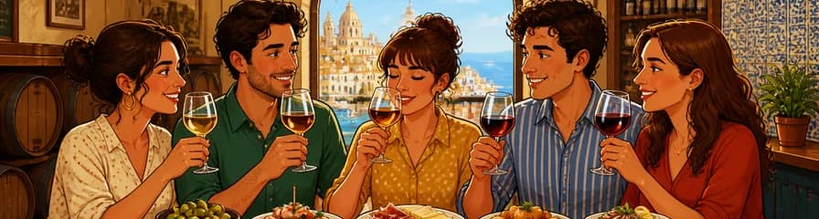 Experiencia de degustación de vinos de Jerez acompañada de tapas
