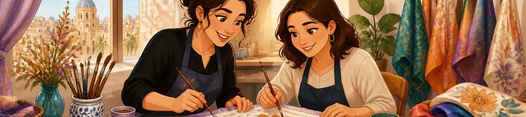 Sesión individual de pintura de pañuelos de seda con una artesana valenciana