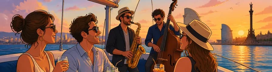 Paseo en velero con música jazz y chill out en Barcelona