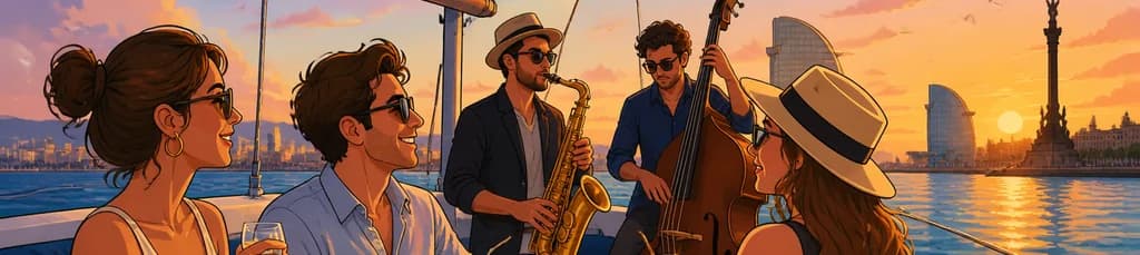 Paseo en velero con música jazz y chill out en Barcelona