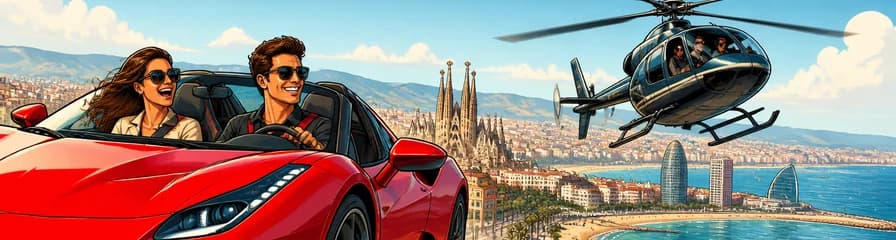 Vive una aventura inolvidable: supercoches y vuelo en helicóptero por Barcelona