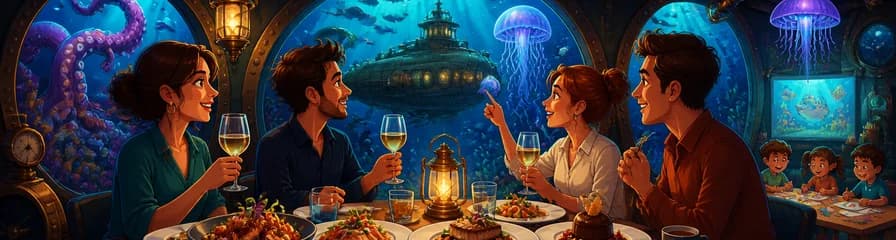 Disfruta de un menú inmersivo a bordo del submarino Nautilus en Verne Barcelona