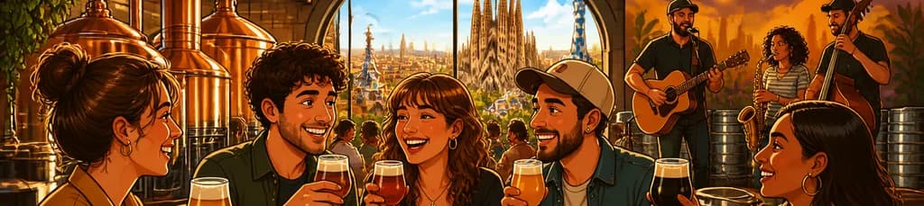 Cata de cerveza artesanal en Barcelona con música en vivo y bebidas incluidas