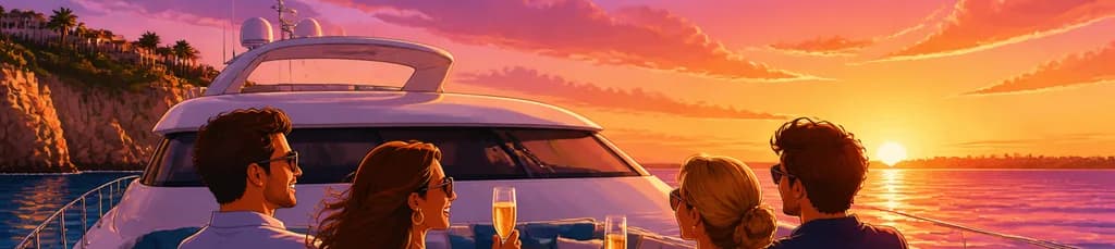 Atardecer en Torrevieja a bordo de un yate de lujo Azimut de 16 metros