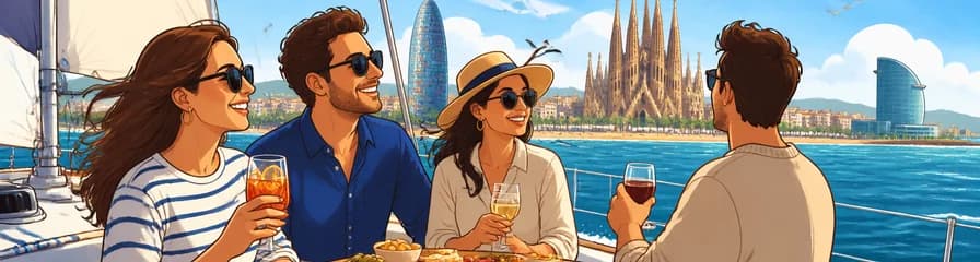 Recorrido en velero de dos horas por Barcelona con aperitivos y bebidas incluidas