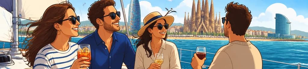 Recorrido en velero de dos horas por Barcelona con aperitivos y bebidas incluidas