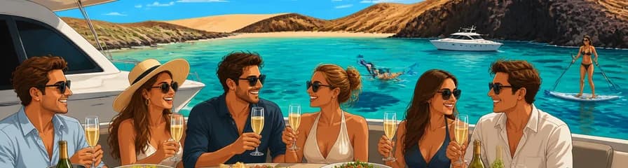 Excursión en yate privado a las Playas de Papagayo con opción de menú Gourmet o Premium