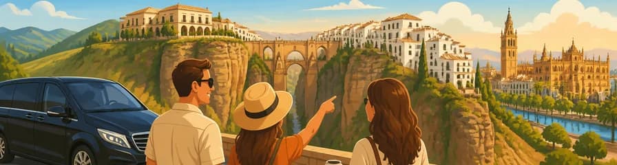 Servicio de traslado privado: de Málaga a Sevilla con una parada en Ronda