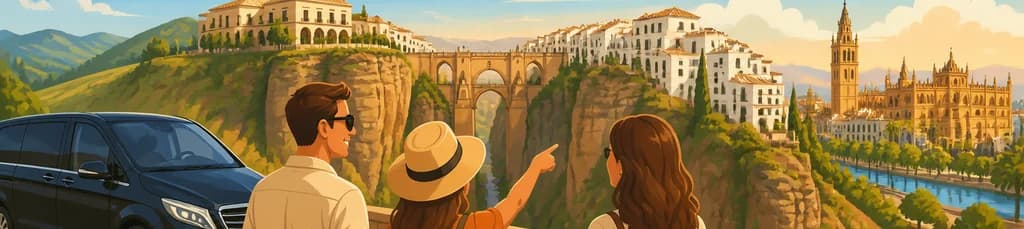 Servicio de traslado privado: de Málaga a Sevilla con una parada en Ronda