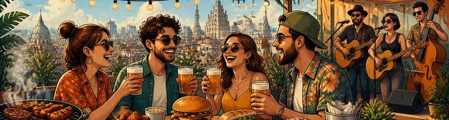 Brunch con barbacoa, cerveza y música en vivo en la azotea del Hotel Generator