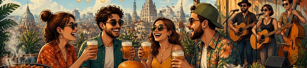Brunch con barbacoa, cerveza y música en vivo en la azotea del Hotel Generator