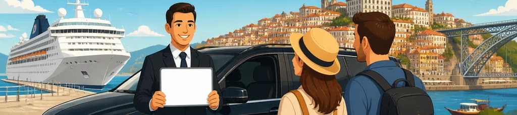 Servicio de traslado privado: del puerto de cruceros de Vigo a hoteles en Oporto
