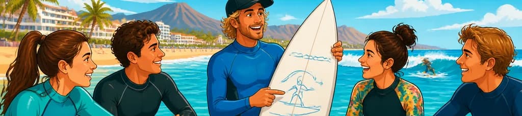 Lecciones de Surf para Grupos Reducidos en Playa de las Américas