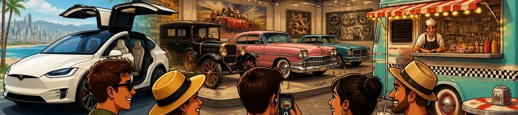 Recorrido por el Museo del Motor a bordo de un TESLA