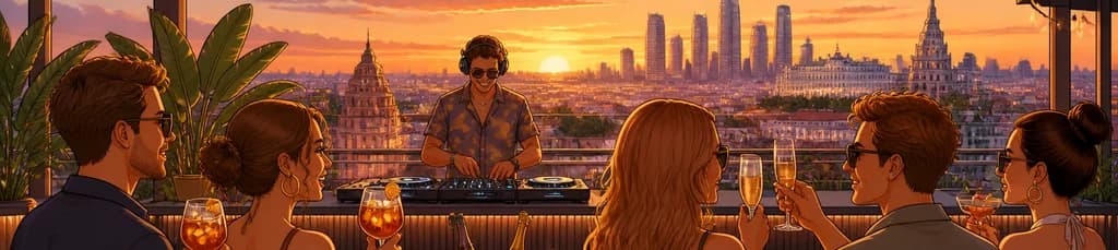 Sesión de DJ y atardecer en Ella Sky Bar: Experiencia Premium