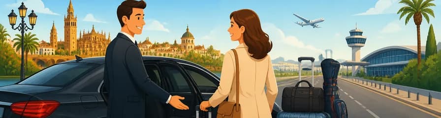 Traslado privado de salida: desde hoteles de Sevilla hasta el Aeropuerto (SVQ)
