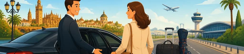 Traslado privado de salida: desde hoteles de Sevilla hasta el Aeropuerto (SVQ)