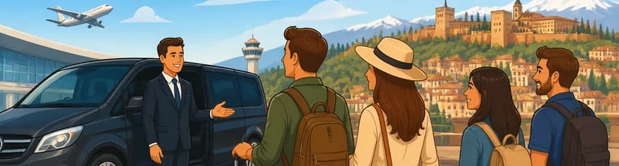 Servicio de traslado privado: llegada desde el Aeropuerto de Sevilla (SVQ) hasta la ciudad de Granada