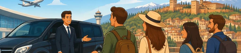 Servicio de traslado privado: llegada desde el Aeropuerto de Sevilla (SVQ) hasta la ciudad de Granada