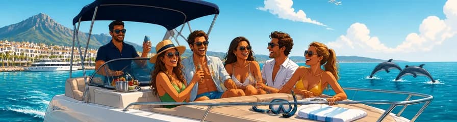 Excursión privada en Puerto Banús: MARLO YATCH de 8 metros para 7 personas, con patrón