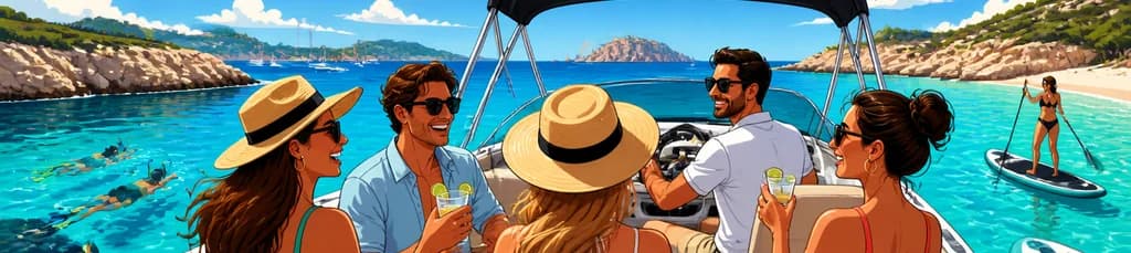 Excursión Privada de 8 Horas en Barco para 10 Personas entre Ibiza y Formentera