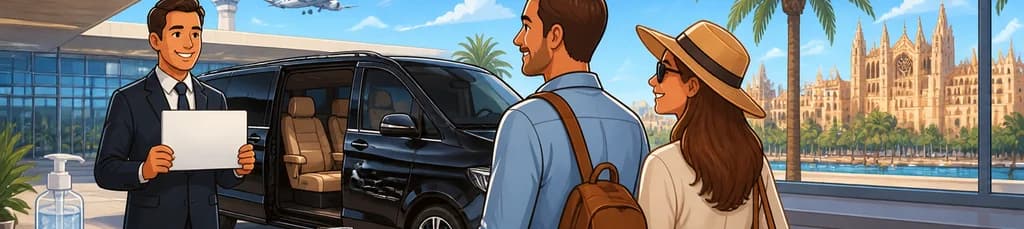 Servicio de traslado privado en furgoneta de lujo desde el aeropuerto PMI de Palma de Mallorca hasta Palma