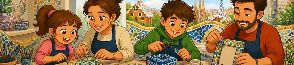 Taller Guiado de Mosaico Estilo Gaudí en Barcelona para Todas las Edades (1 Hora)
