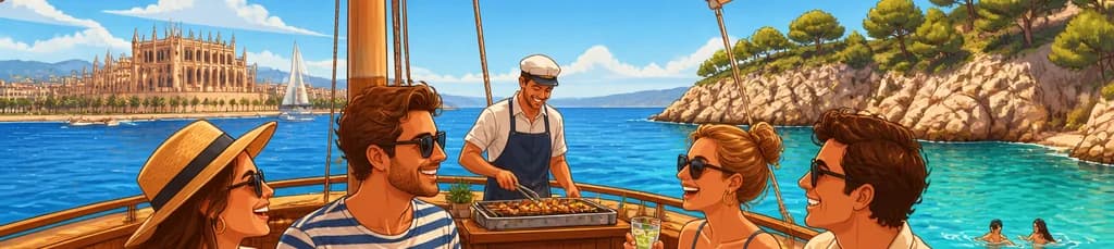 Travesía matutina en barco con almuerzo por la Bahía de Palma