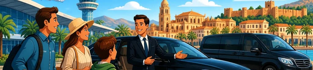 Servicio de traslado privado unidireccional desde el aeropuerto de Málaga a la ciudad de Málaga