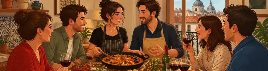 Cena española auténtica: una experiencia culinaria de medio día en un hogar madrileño