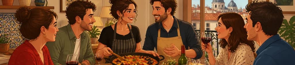Cena española auténtica: una experiencia culinaria de medio día en un hogar madrileño