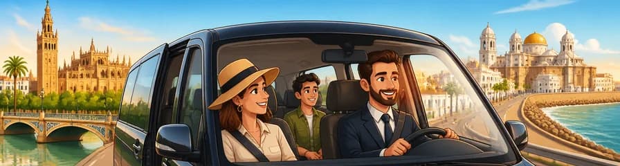 Servicio de traslado privado sin preocupaciones desde Sevilla hasta Cádiz