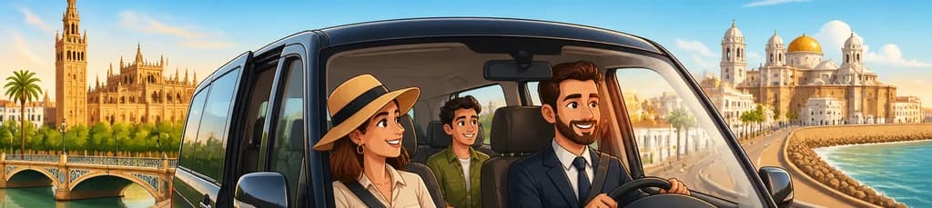 Servicio de traslado privado sin preocupaciones desde Sevilla hasta Cádiz