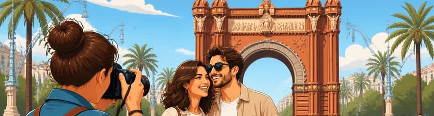Sesión fotográfica profesional en el Arco de Triunfo de Barcelona