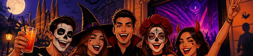 Recorrido festivo de Halloween en Barcelona 2026 con acceso VIP a discoteca