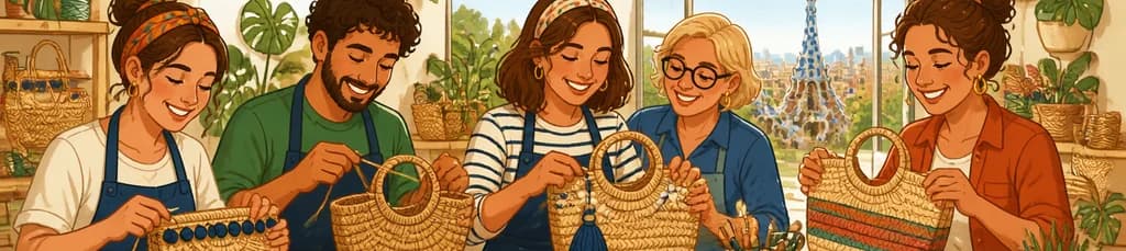 Taller de diseño y confección de un bolso de rafia en Barcelona