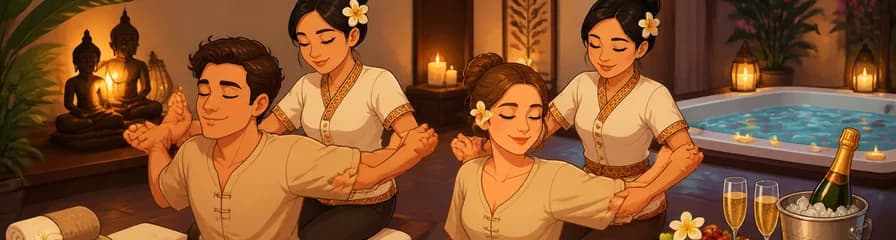 Sesión Privada de Masaje Tailandés para Parejas con Jacuzzi