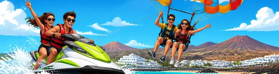 Emoción Doble: Paravelismo en Tándem y Aventura en Moto Acuática en Puerto del Carmen