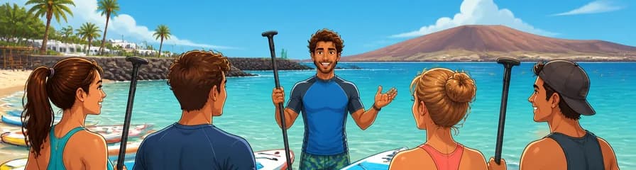 Clase de Stand Up Paddle en Playa Flamingo, Lanzarote