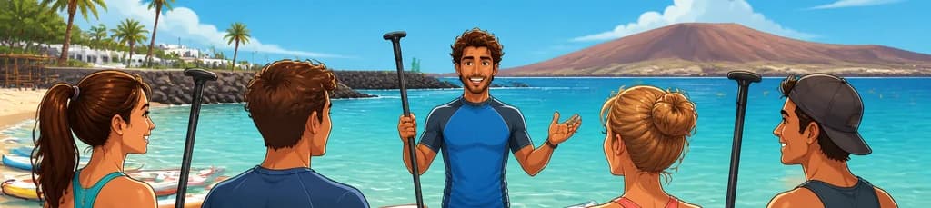 Clase de Stand Up Paddle en Playa Flamingo, Lanzarote