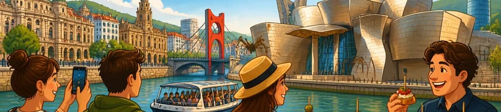Experiencia de un día en Bilbao: paseo fluvial, degustación de pintxos y entrada al Museo Guggenheim
