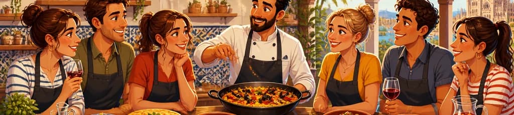 Taller culinario de cocina española en Palma: siete platos, bebidas y comidas completas