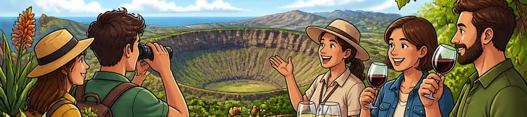 Una mañana inolvidable en la Caldera de Bandama con botánica y cata de vinos