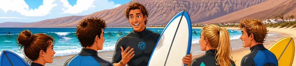Lección de surf de dos horas en Lanzarote